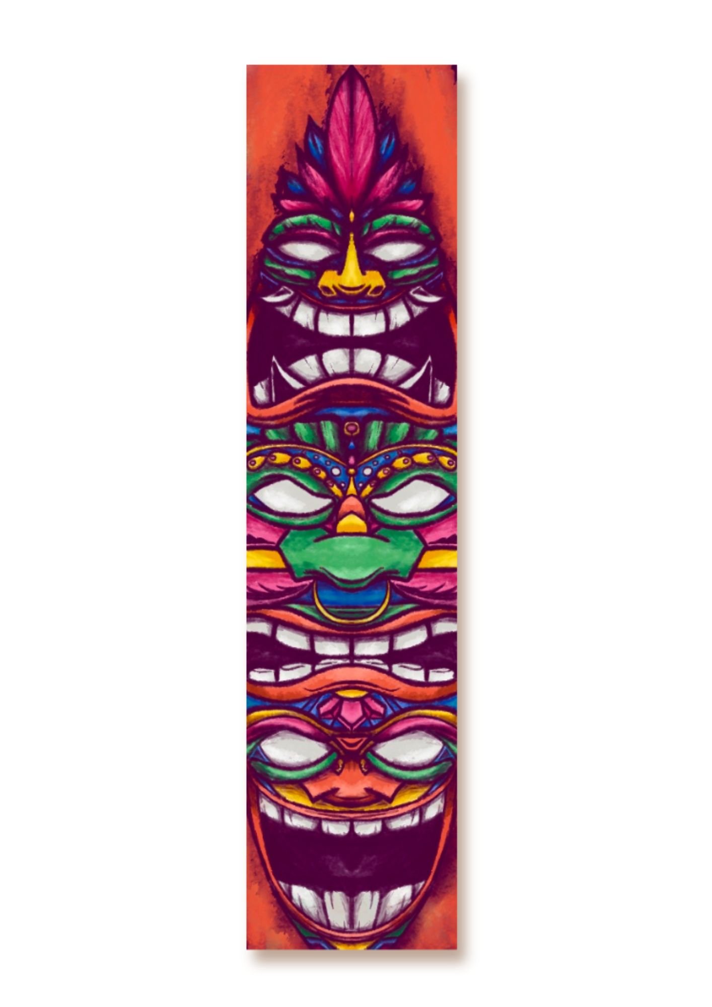 Marcapáginas ilustrado de un tiki